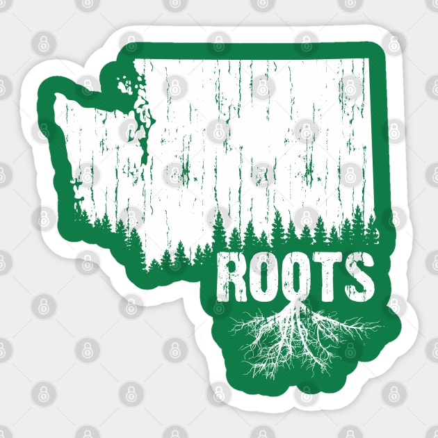 Roots - Washington State (Rustic) Sticker by dustbrain